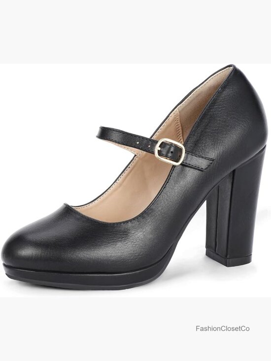 Shoes - Mary Jane Platform Chunky Block Heels Pumps Comfortable Dress Shoes Wedding Work